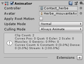 The decorated Animator inspector