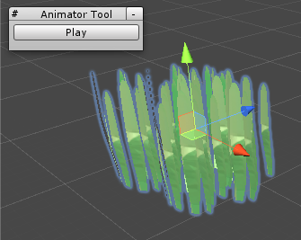 A tiny "Animator Tool" window inside the scene view
