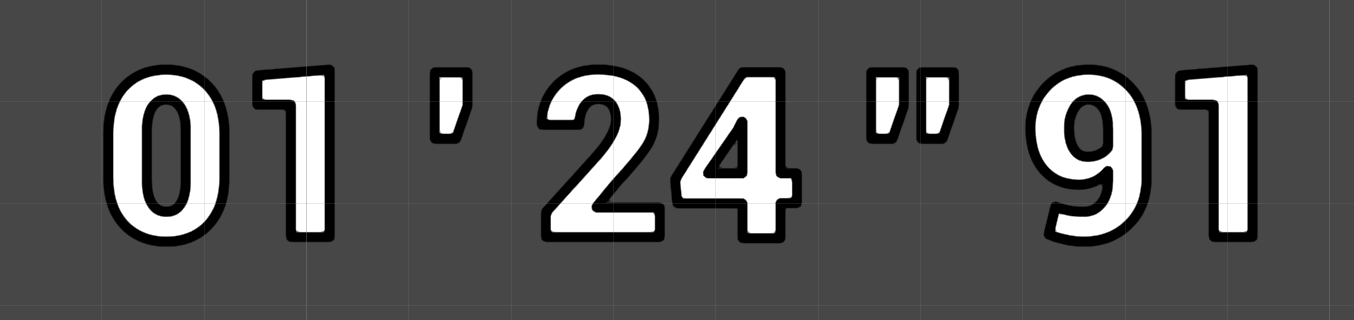 A timer displayed as minutes, seconds and milliseconds