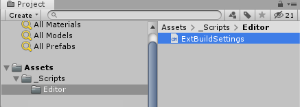 Script placement in the project