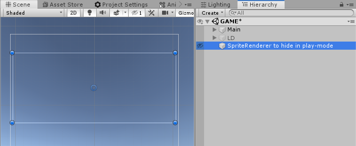The visibility toggles in the hierarchy since Unity 2019