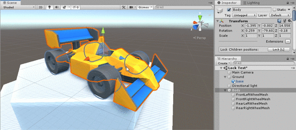 Moving, rotating and scaling a locked parent