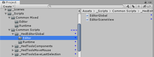 Junction indicators in the project window